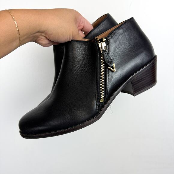 Vionic Womens Jolene Leather Ankle Zip Boots Booties Black - 9.5 US - Picture 4 of 9